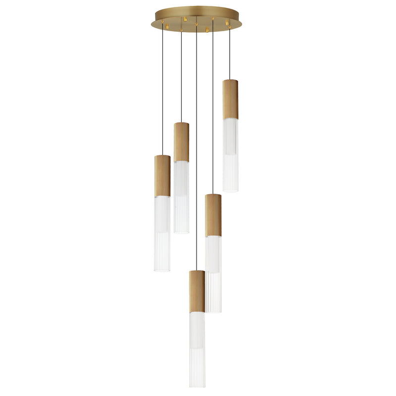 ET2 - E11015-144GLD - LED Pendant - Reeds - Gold