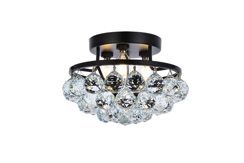 Elegant Lighting - V9805F10BK/RC - Three Light Flush Mount - Corona - Black