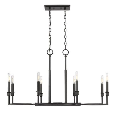 Golden - 8209-LP BLK - Eight Light Linear Pendant - Ellyn BLK - Matte Black