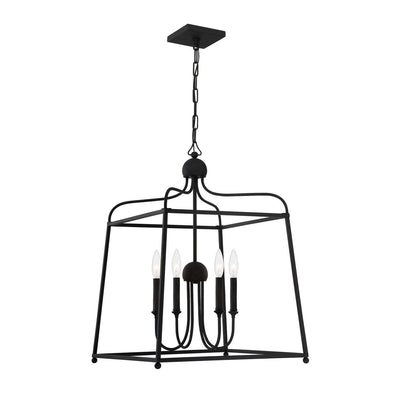 Crystorama - 2244-BF_NOSHADE - Four Light Chandelier - Sylvan - Black Forged