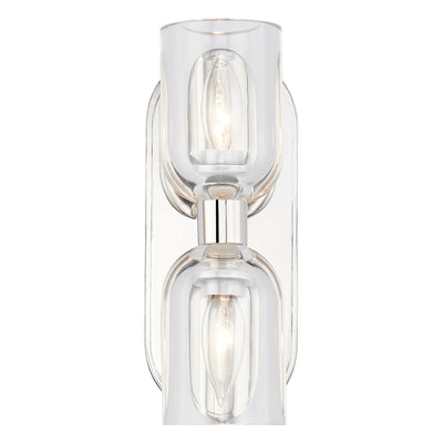 Alora - WV338902PNCC - Two Light Vanity - Lucian - Clear Crystal/Polished Nickel