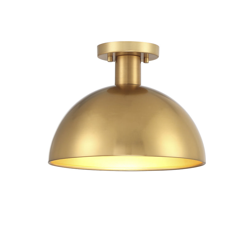 Meridian - M60071NB - One Light Semi-Flush Mount - Natural Brass