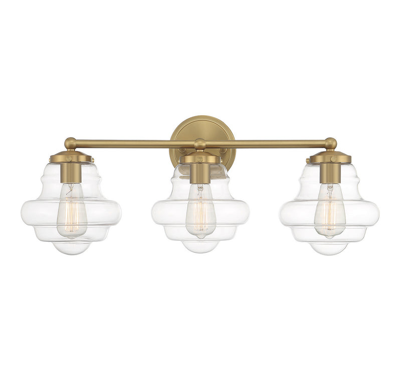 Meridian - M80073NB - Three Light Bathroom Vanity - Natural Brass