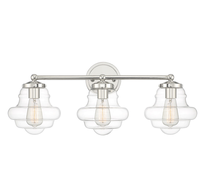 Meridian - M80073PN - Three Light Bathroom Vanity - Polished Nickel