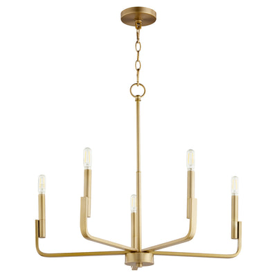 Quorum - 6210-5-80 - Six Light Chandelier - Tempo - Aged Brass