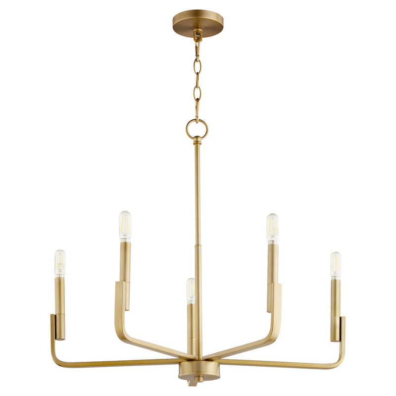 Quorum - 6210-5-80 - Six Light Chandelier - Tempo - Aged Brass