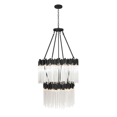 Varaluz - 309C14MBFG - 14 Light Chandelier - Matrix - Matte Black/French Gold