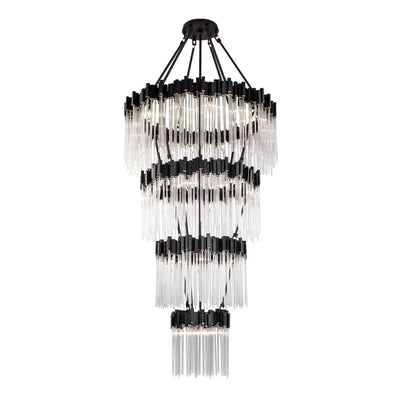 Varaluz - 309C30MBFG - 30 Light Chandelier - Matrix - Matte Black/French Gold