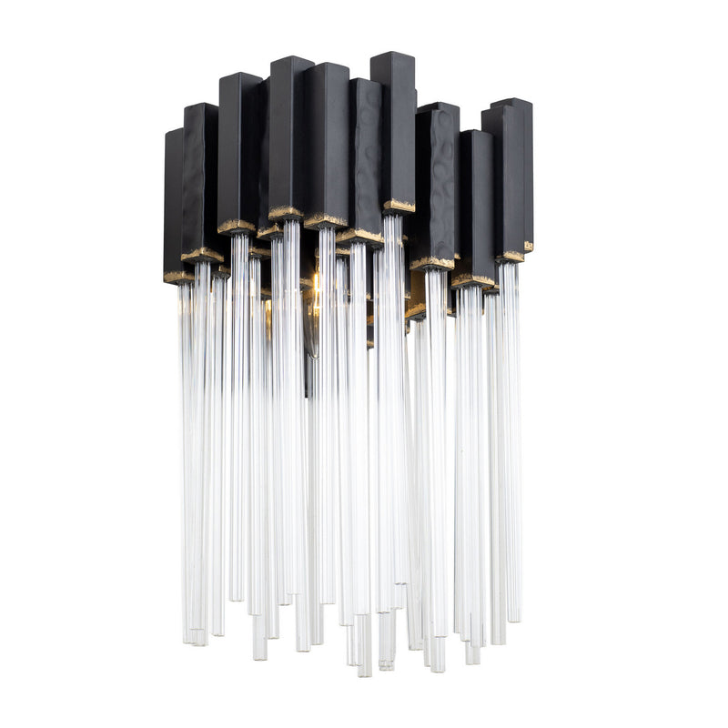 Varaluz - 309W01MBFG - One Light Wall Sconce - Matrix - Matte Black/French Gold