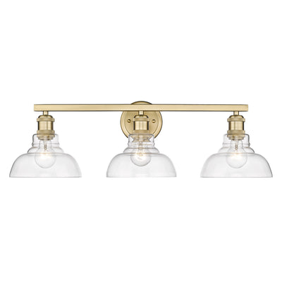 Golden - 0305-BA3 BCB-CLR - Three Light Bath Vanity - Carver BCB - Brushed Champagne Bronze