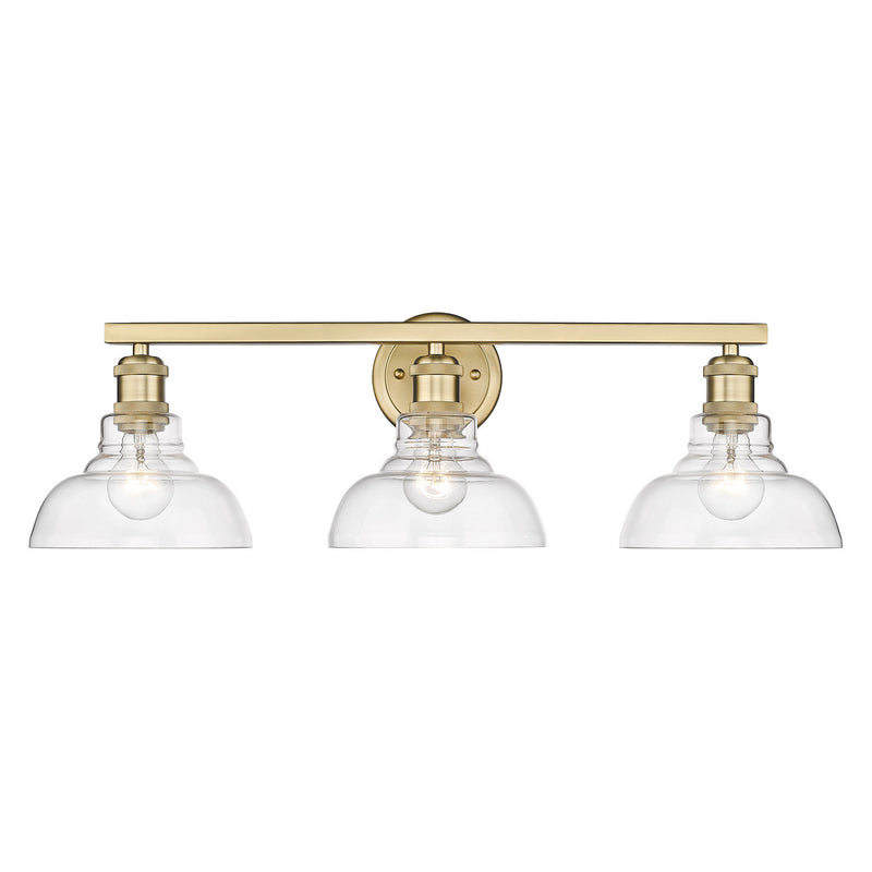 Golden - 0305-BA3 BCB-CLR - Three Light Bath Vanity - Carver BCB - Brushed Champagne Bronze