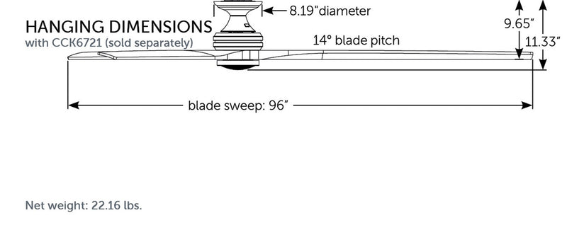 Spitfire DC Ceiling Fan (Motor Only)