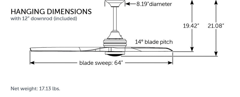 Spitfire DC Ceiling Fan (Motor Only)