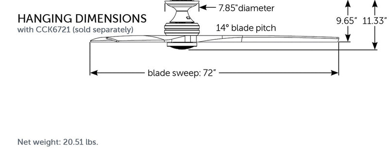 Spitfire DC Ceiling Fan (Motor Only)