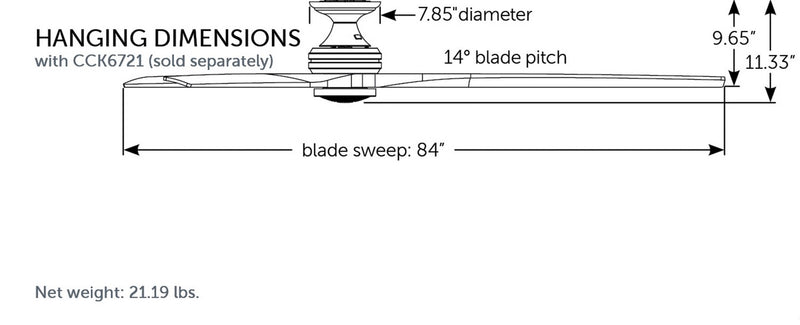 Spitfire DC Ceiling Fan (Motor Only)