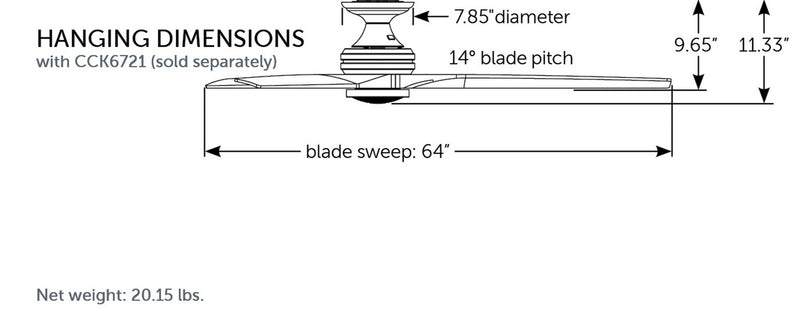 Spitfire DC Ceiling Fan (Motor Only)