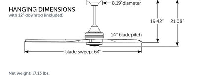 Spitfire DC Ceiling Fan (Motor Only)