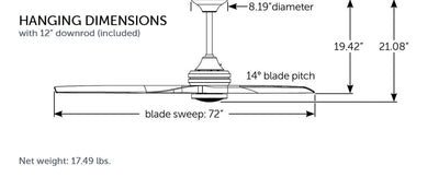 Spitfire DC Ceiling Fan (Motor Only)
