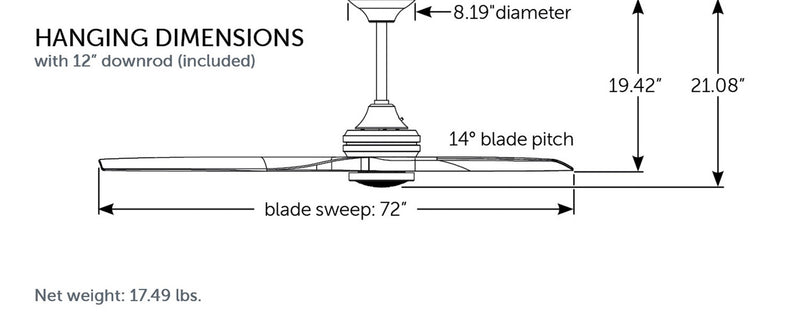 Spitfire DC Ceiling Fan (Motor Only)