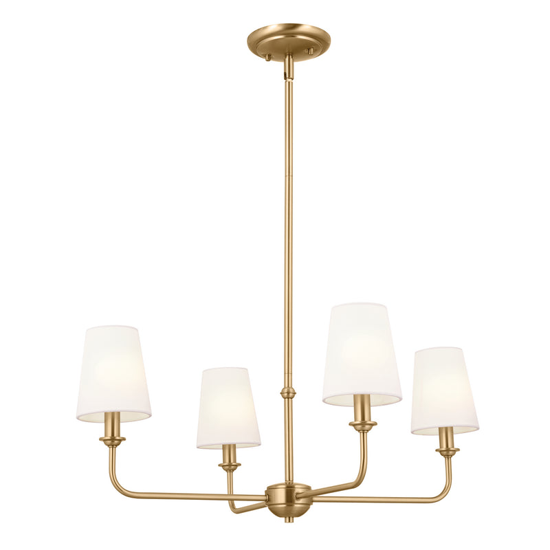 Kichler - 52520BNB - Four Light Chandelier - Pallas - Brushed Natural Brass