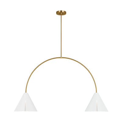 Visual Comfort Studio - KC1102MWTBBS-L1 - LED Linear Chandelier - Cambre - Matte White and Burnished Brass