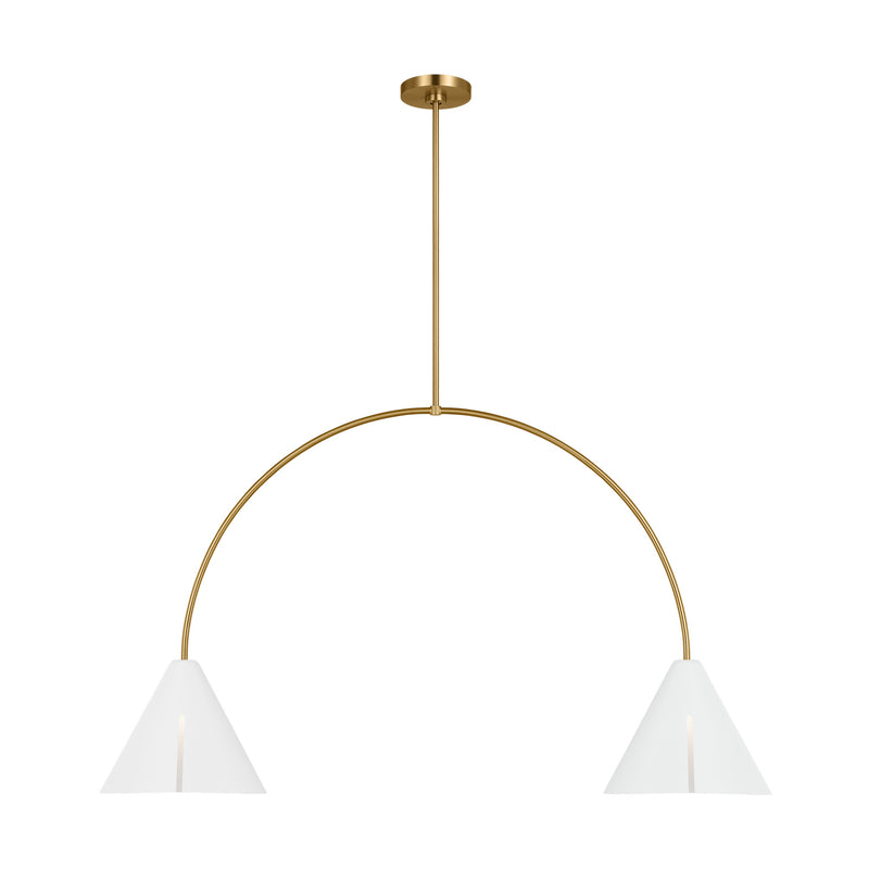 Visual Comfort Studio - KC1102MWTBBS-L1 - LED Linear Chandelier - Cambre - Matte White and Burnished Brass