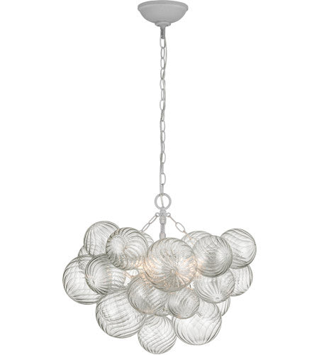 Visual Comfort Signature - JN 5110PW/CG - LED Chandelier - Talia - Plaster White and Clear Swirled Glass