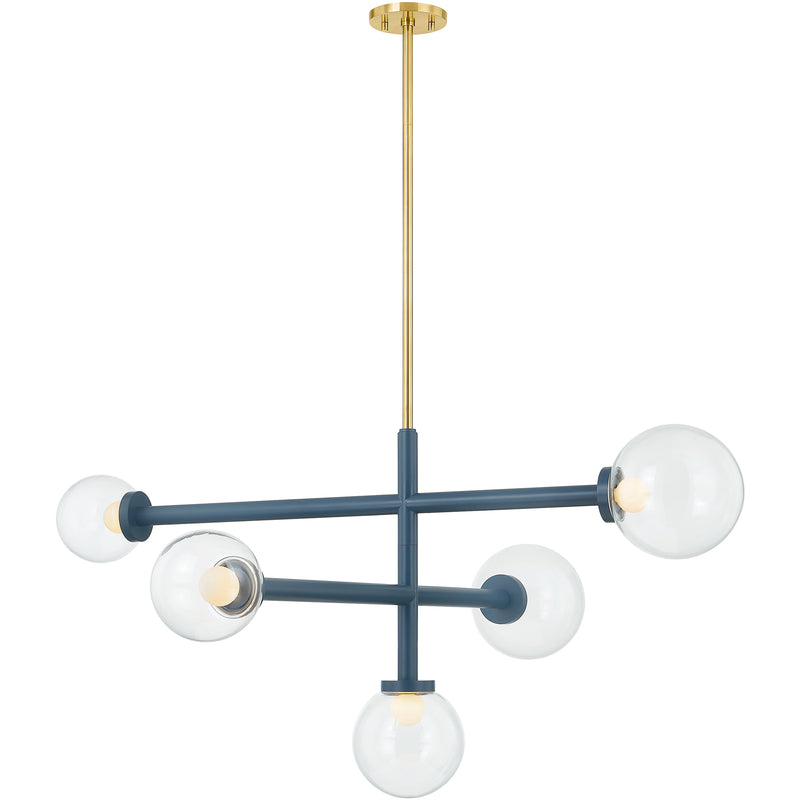 Mitzi - H883805-AGB/SBL - Aged Brass / Slate Blue