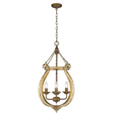 Golden - 0902-4P BC-VG - Four Light Pendant - Delphine - Burnished Chestnut