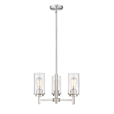 Millennium - 495003-BN - Three Light Chandelier - Janna - Brushed Nickel