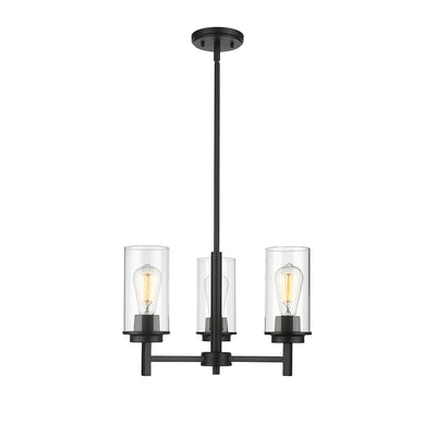 Millennium - 495003-MB - Three Light Chandelier - Janna - Matte Black