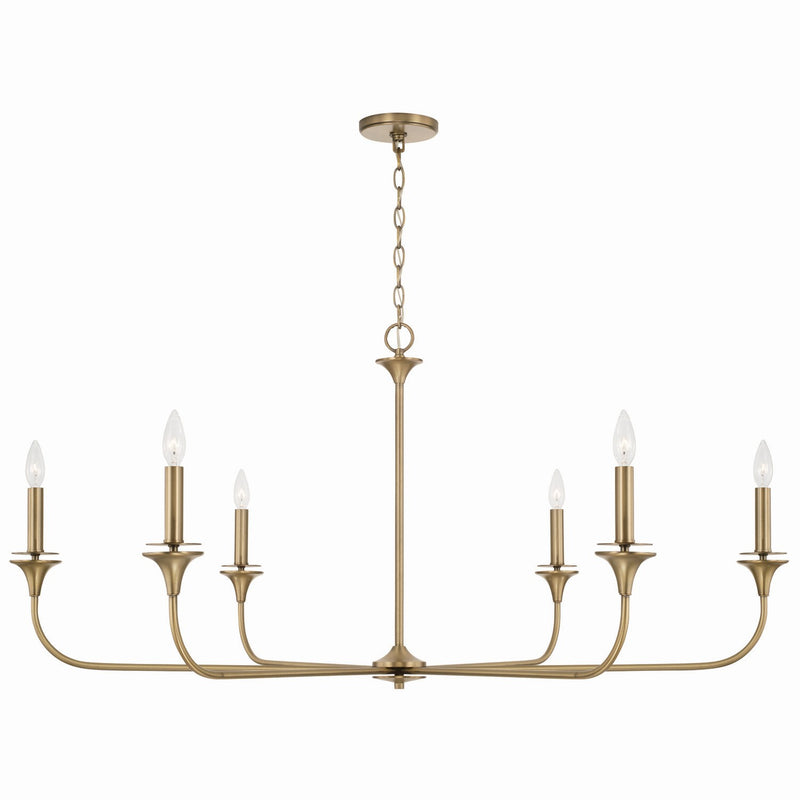 Capital Lighting - 448961AD - Six Light Chandelier - Presley - Aged Brass