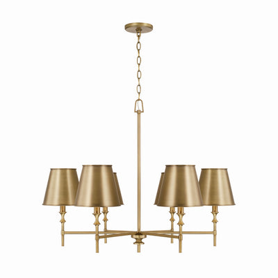 Capital Lighting - 449761AD-707 - Six Light Chandelier - Whitney - Aged Brass