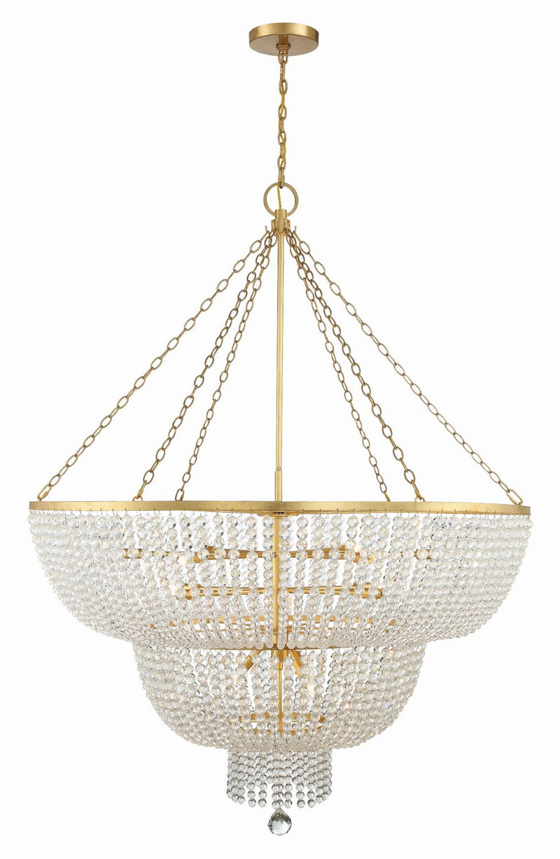 Crystorama - 614-GA - 15 Light Chandelier - Rylee - Antique Gold