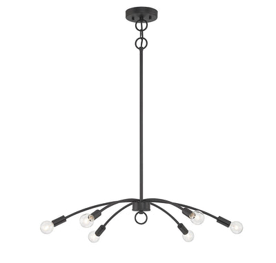 Meridian - M100116MBK - Six Light Chandelier - Matte Black