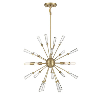 Meridian - M7028NB - Five Light Pendant - Natural Brass