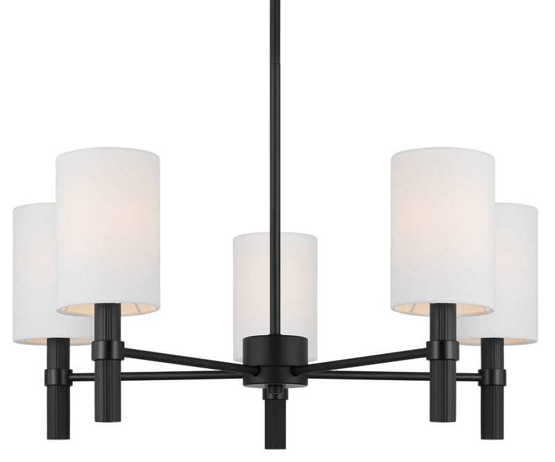 Visual Comfort Studio - DJC1135MBK - Five Light Chandelier - Manor - Midnight Black