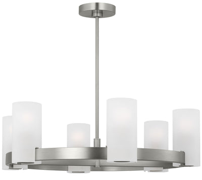 Visual Comfort Studio - DJC1166BS - Six Light Chandelier - Rhode - Brushed Steel