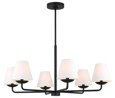 Visual Comfort Studio - DJC1186MBK - Six Light Chandelier - Albion - Midnight Black