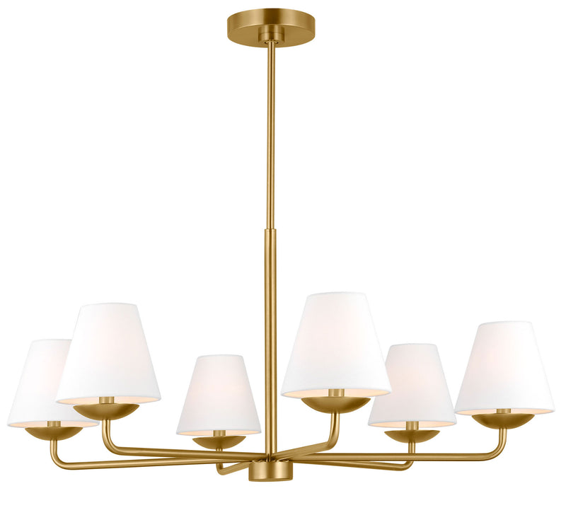 Visual Comfort Studio - DJC1186SB - Six Light Chandelier - Albion - Satin Brass