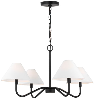 Visual Comfort Studio - DJC1194MBK - Four Light Chandelier - Eldon - Midnight Black