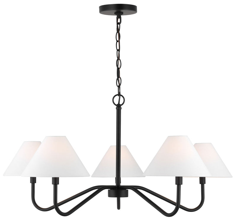 Visual Comfort Studio - DJC1205MBK - Five Light Chandelier - Eldon - Midnight Black