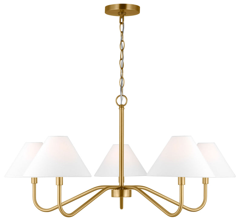 Visual Comfort Studio - DJC1205SB - Five Light Chandelier - Eldon - Satin Brass