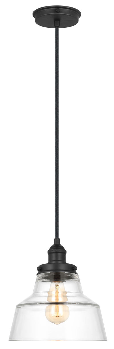 Visual Comfort Studio - P1348MBK - One Light Pendant - Baskin - Midnight Black