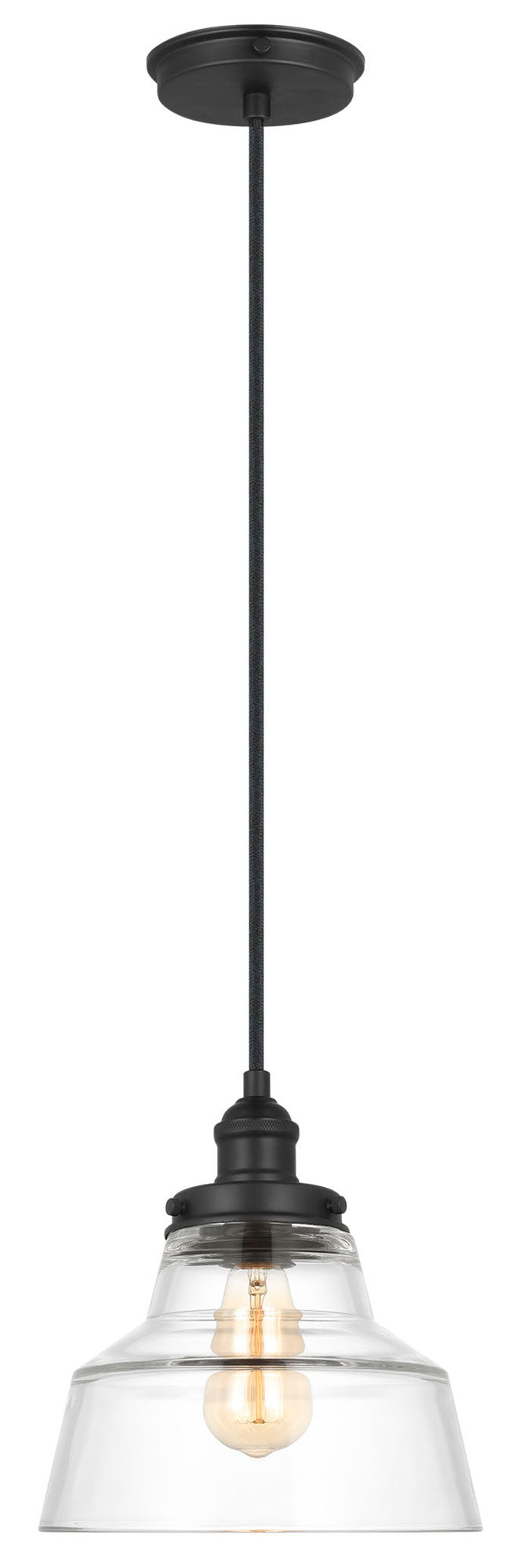 Visual Comfort Studio - P1348MBK - One Light Pendant - Baskin - Midnight Black