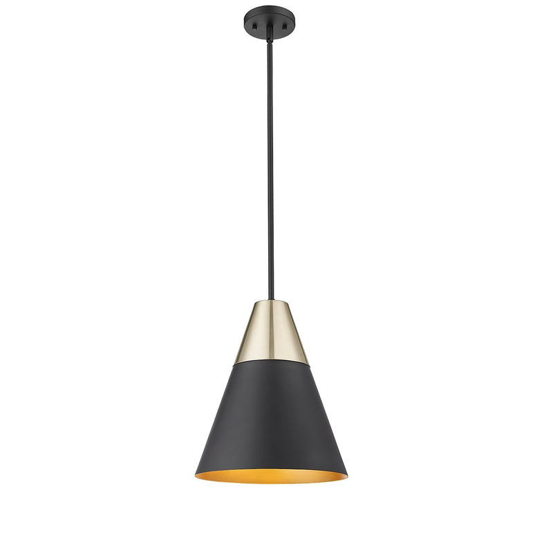 Millennium - 9241-MB/MG - One Light Pendant - Annos - Matte Black Modern Gold