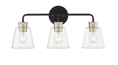 Millennium - 9133-MB/MG - Three Light Vanity - Cameron - Matte Black Modern Gold