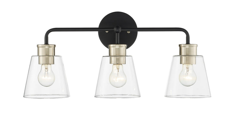 Millennium - 9133-MB/MG - Three Light Vanity - Cameron - Matte Black Modern Gold