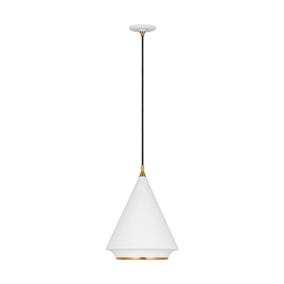 Visual Comfort Studio - TP1231MWTBBS - One Light Pendant - Stanza - Matte White