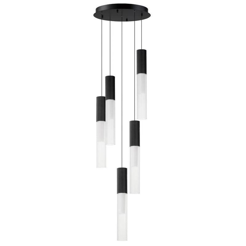 ET2 - E11015-144BK - LED Pendant - Reeds - Black